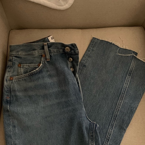 Agolde Remy High Rise Jeans Straight Luxury Denim - Picture 10 of 10